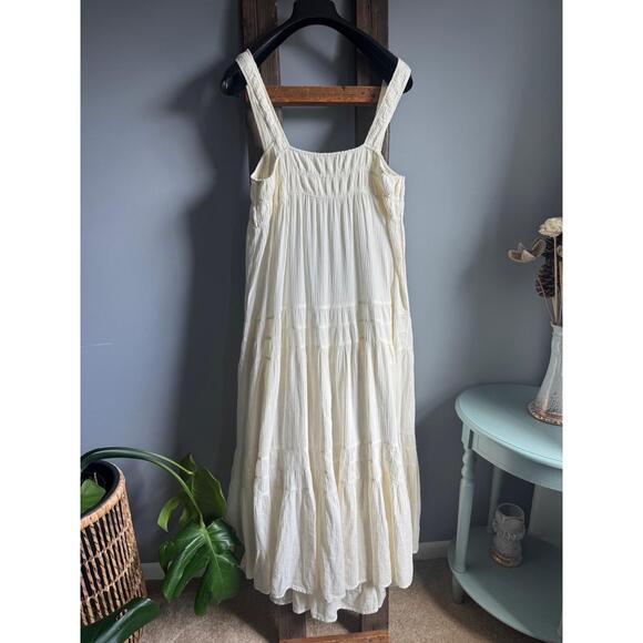 JCrew Airy Gauze Dress Womens Size Large White CI269 Tiered Cottagecore - Picture 2 of 9